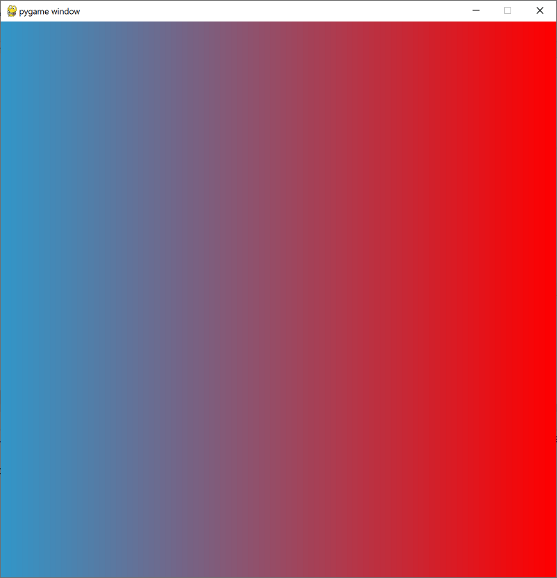 Pygame demo of colour gradient. You will generate this image in Tutorial 1 this year!