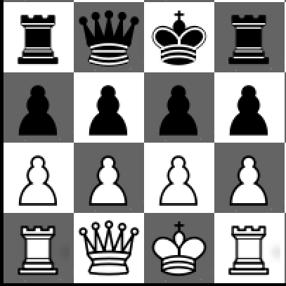 Minichess initial game board