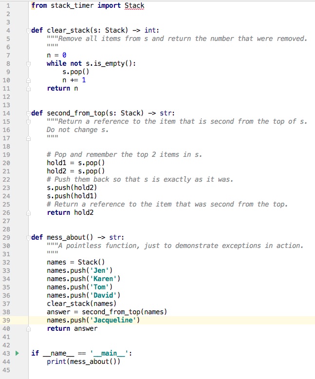 Code with line numbers.